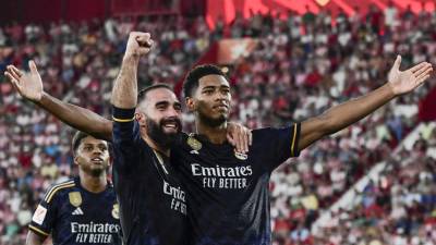 Jude Bellingham celebrando su segundo gol de la noche ante el Almería.