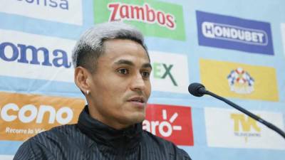 Andy Nájar durante la conferencia de prensa en el estadio Nacional Chelato Uclés.