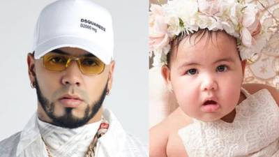 Anuel AA y su hija Cattleya.