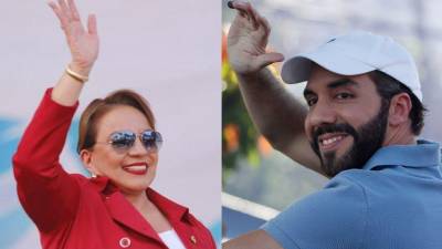La presidenta Xiomara Castro y el presidente Nayib Bukele.