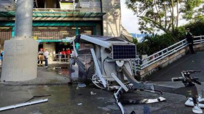 Vista de la caída del telef´rico en Colombia.