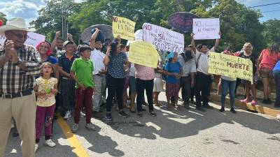 Manifestantes en Quimistán, Santa Bárbara.
