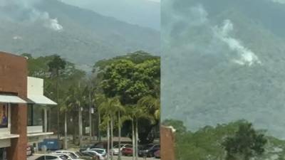 Vista del incendio en El Merendón.