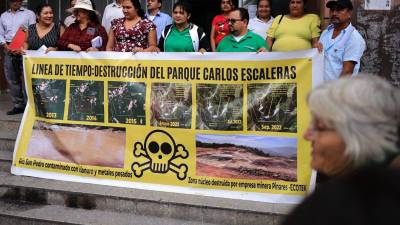 La Plataforma Agraria Regional del Valle del Aguán, Colón, ha venido denunciando la “ilegalidad” de la concesión de la explotación minera de Los Pinares