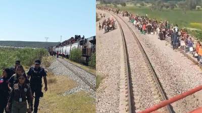 Unas 4,300 personas permanecen sobre las locomotoras de los trenes en México, tras la suspención de la red ferroviaria para evitar el flujo migratorio hacia Estados Unidos.