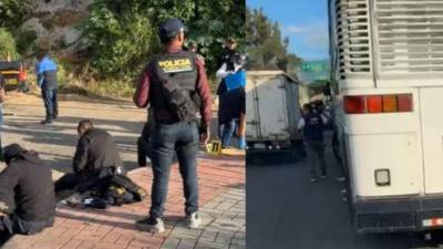 Fotos de la captura de los agentes policiales.