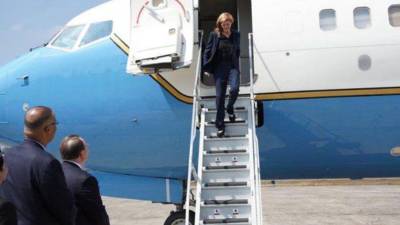 Samantha Power, administradora de la Agencia de los Estados Unidos para el Desarrollo Internacional (USAID), a su llegada a Guatemala para la investidura del presidente Bernardo Arévalo.
