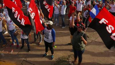 Vista de simpatizantes del Frente Sandinista de Nicaragua.