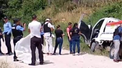 Escena del crimen en Siguatepeque, Comayagua.