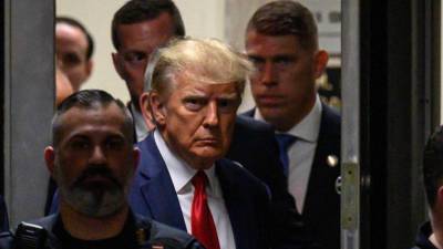 Donald Trump en su comparecencia en tribunal de Nueva York.