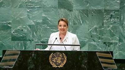 Presidenta Xiomara Castro en la 79’ asamblea general de la Organización de Naciones Unidas (ONU) en Nueva York, Estados Unidos.
