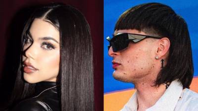 Los cantantes Kenia Os y Peso Pluma.