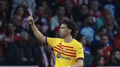 Joao Félix celebrando su gol ante Atlético de Madrid.