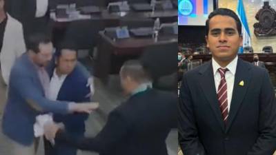 Josué Colindres se molestó porque le quitaron una pancarta.