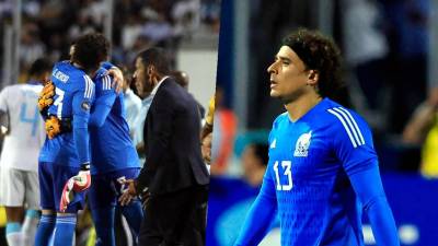 El portero mexicano ‘Memo’ Ochoa salió lesionado en el partido contra Honduras en Tegucigalpa.