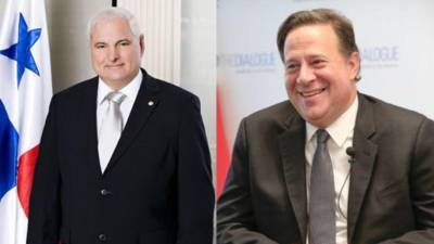Los expresidentes de Panamá Ricardo Martinelli y Juan Carlos Varela.