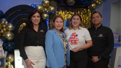 Autoridades de Presta Ya celebraron por todo lo alto el quinto aniversario de la financiera en San Pedro Sula.