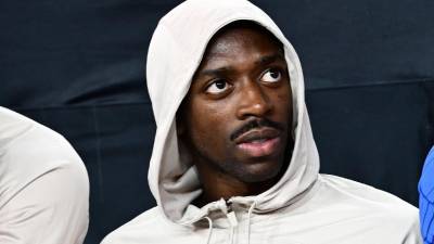 Dembélé en la previa del partido entre el Barcelona y el Milan.