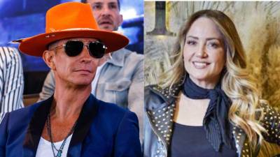 El cantante Erik Rubín y la conductora de televisión Andrea Legarreta.