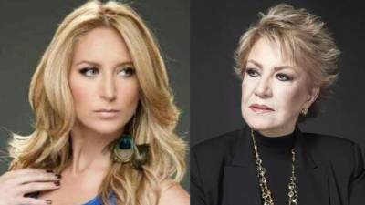 La actriz Geraldine Bazán y la periodista Maxine Woodside.