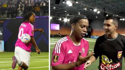 Llegó en limusina y se agrandó: Ronaldinho debutó en la Kings League