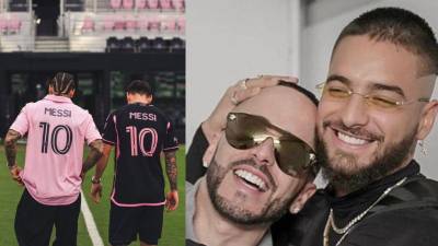 Maluma junto a Lionel Messi en una de las escenas de su tema musical junto a Yandel.