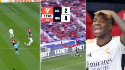 Arda Güler le pegó desde medio campo y por poco anota el golazo del año en la Liga Españóla. Así reaccionó Vinicius.