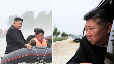 El líder norcoreano durante uno de los operativos de rescate.