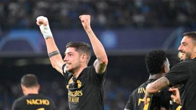 Fede Valverde celebrando el gol que le dio la victoria al Real Madrid.