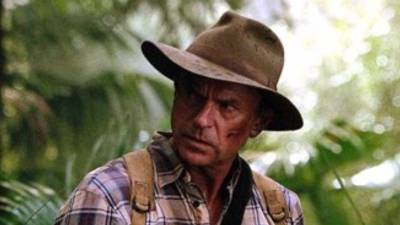 El actor Sam Neil en su participación en Jurassic Park.