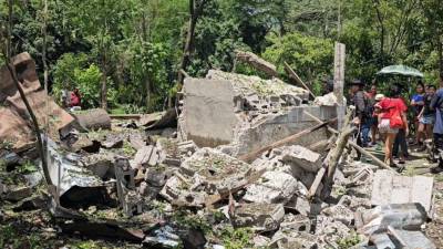 Vista de los destrozos tras la explosión.