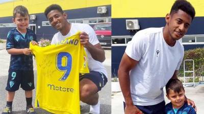 El hondureño Antony ‘Choco’ Lozano compartió y le regaló una camiseta al pequeño Thiago.