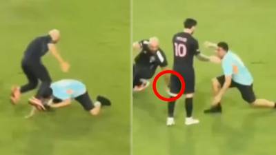 Yassine Cheuko, guardaespaldas de Messi, fue derribado por un aficionado panameño en el amistoso del Inter Miami vs Sporting San Miguelito.