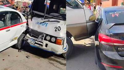 Un aparatoso accidente de tránsito registrado la tarde de este martes en el municipio de Choloma, Cortés, dejó varias personas heridas y al menos seis vehículos involucrados, luego de que un bus rapidito impactara contra varios automóviles y una motocicleta en una de las principales vías de la ciudad.