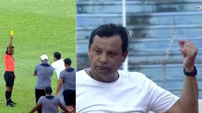 El polémico gesto de Jeaustin Campos al árbitro en el Real España-Génesis