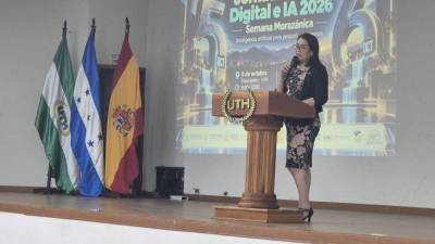 Karla Estévez, gobernadora de Cortés, en el evento en San Pedro Sula, Cortés.