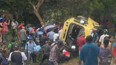 Fotografía del accidente vial en Namasigüe en Choluteca.