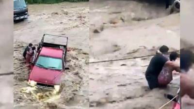 Capturas de pantalla del video captado por pobladores.