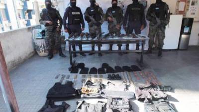 Parte de los decomisos realizados por Fusina en Honduras. Foto Archivo.