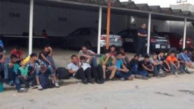 Los migrantes rescatados en Veracruz.