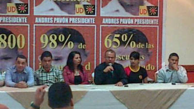 Andrés Pavón dio una conferencia de prensa en un hotel de Tegucigalpa, Honduras.