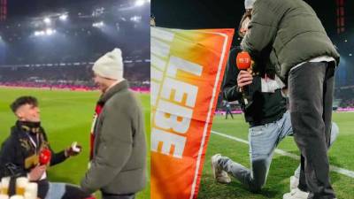 Árbitro sorprendió este fin de semana y desató el revuelo tras pedirle matrimonio a su novio ante miles de personas y en la previa de un partido de la Bundesliga de Alemania.