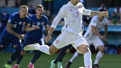 Morata erró un penal en la primera parte. Foto AFP.