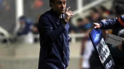 Luis Enrique durante el partido contra el Apoel Nicosia.