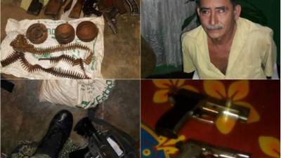 Un detenido y parte de lo decomisado en el operativo realizado este jueves en Colón, Caribe hondureño.
