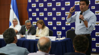 El candidato Juan Orlando Hernández expuso el martes su plan de gobierno ante los miembros del Cohep.