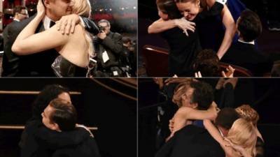 Leonardo DiCaprio abraza a su amiga Kate Winslet. Brie Larson abraza a Jacob Tremblay. Alejandro González Iñárritu celebra con DiCaprio su Oscar. En la última foto elenco de Spotlight felices por su triunfo como Mejor Película del año.