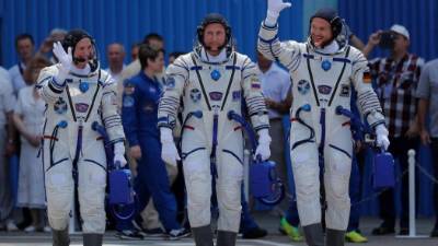 Los integrantes de la expedición 56-57 a la Estación Espacial Internacional (EEI). EFE/Archivo