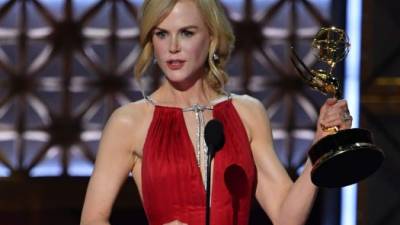Nicole Kidman accepts the award for Outstanding Lead Actress in a Limited Series or Movie for 'Big Little Lies' onstage during the 69th Emmy Awards at the Microsoft Theatre on September 17, 2017 in Los Angeles, California. / AFP PHOTO / Frederic J. Brown