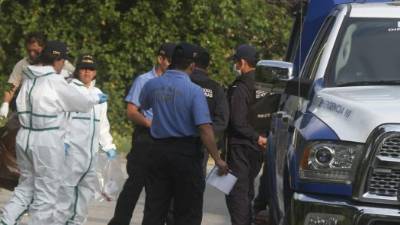 Los cuerpos de los hombres fueron hallados en unos matorrales situados a unos 100 metros de la Policía de Tránsito.